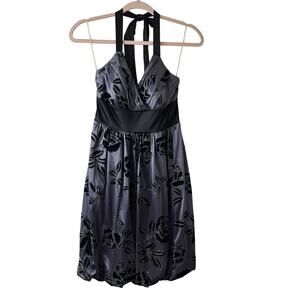 XS Y2K VTG Trixxi Dress Hoco Party Bubble Hem Whimsigoth Velvet Burnout Glitter